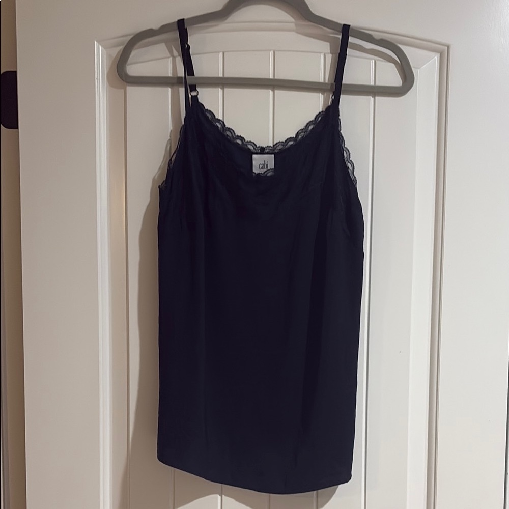 CAbi Navy Cami with Lace Detail